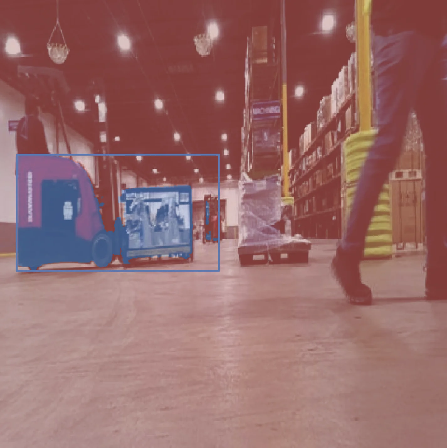 Forklift and warehouse obstacle detection using image segmentation for robotics and Physical AI