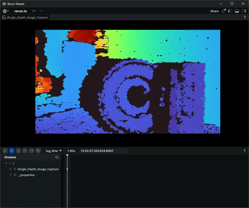 Single depth image capture output