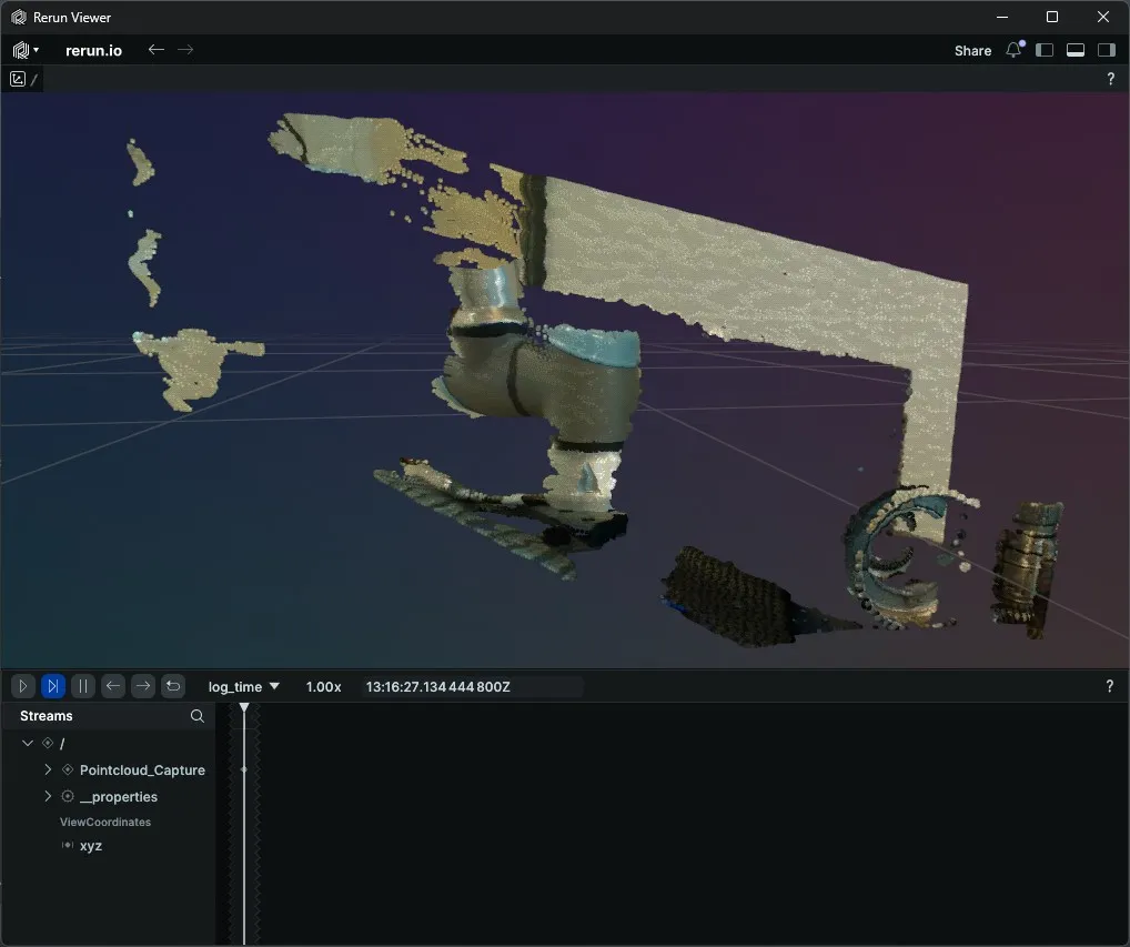 Single point cloud capture output